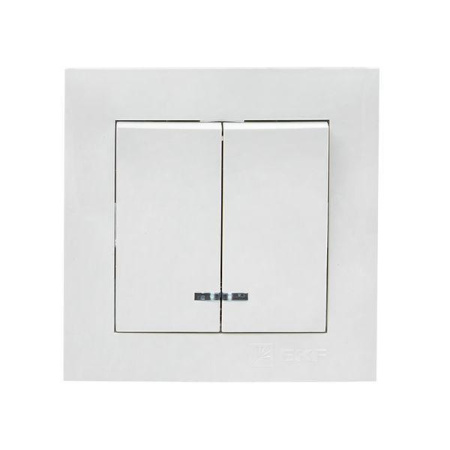 Выключатель 2-кл. СП Валенсия 10А IP20 с индикатором бел. PROxima  EWV10-123-10