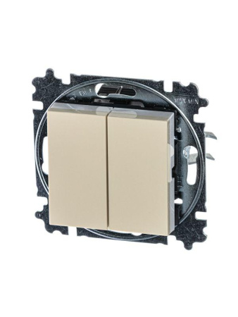 Переключатель 2-кл. СП Levit IP20 сл. кость/бел.  2CHH595245A6017