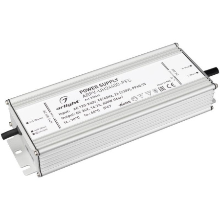 Блок питания ARPV-UH24400-PFC 24В 16.7А 400Вт IP67 метал. 7 лет  023641