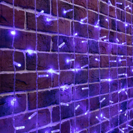 Гирлянда светодиодная "Светодиодный Дождь" 2х6м 768LED син. 70Вт 230В IP65 постоян. свечение провод прозр. (нужен шнур питания 303-500-1)  235-173