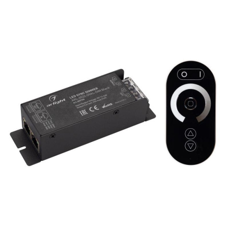 Диммер ARL-3022-OVAL-DIM Black (12-24В 1х25А ПДУ RF) (IP20 металл)  027150
