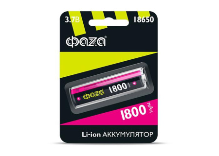 Аккумулятор 18650 3.7В Li-Ion 1800мА.ч без платы защиты  5008045