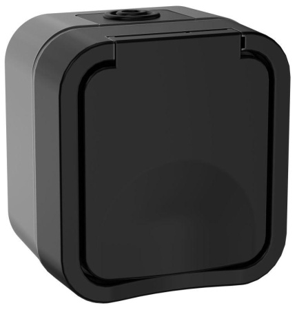 Розетка 1-м ОП TORS 16А IP55 TS120 с заземл. с крышкой графит  TS-R16-16-55-K53