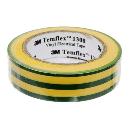 Изолента ПВХ 15мм Temflex 1300 желт./зел. (рул.10м)  7100081324