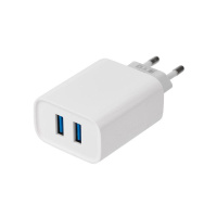 Устройство зарядное сетевое для iPhone/iPad 2 x USB 5В 2.4А бел.  16-0276