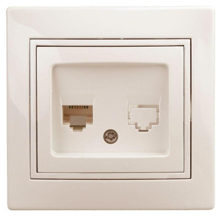Розетка компьютерная СП Plano 1-303-02 RJ45 IP20 сл. кость  Б0027622