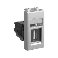 Розетка USB 2.0 1мод. Avanti "Закаленная сталь" тип А-А модульная  4404401