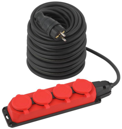 Удлинитель 4х50м с заземл. IP44 UK-4e-3x1.5-50m-IP44(KG) каучук КГ 3х1.5  Б0057590