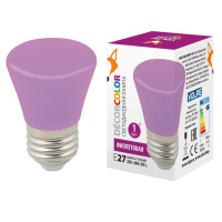 Лампа светодиодная LED-D45-1W/PURPLE/E27/FR/С BELL Колокольчик 1Вт матовая фиолет. E27 декоративная (упак. картон)  UL-00005644