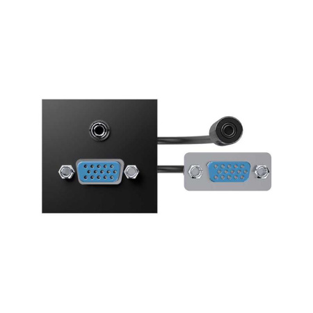 Модуль с адаптером проходной VGA + MiniJack мама/мама черн.  400 40000191-038
