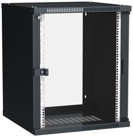 Шкаф LINEA WE 15U 600x650мм дверь стекло черн.  LWE5-15U67-GF