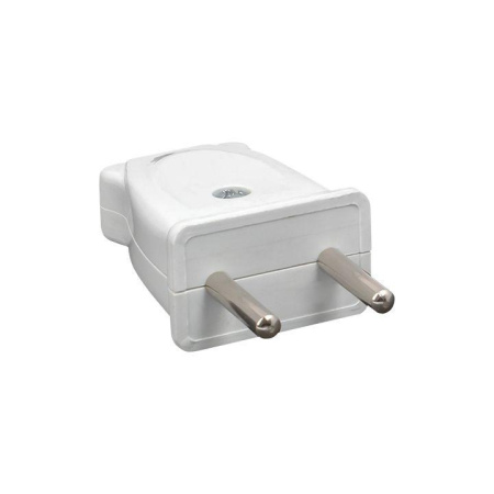 Вилка плоская 10А 250В без заземл. бел. PROxima  AVP10-10-rpl