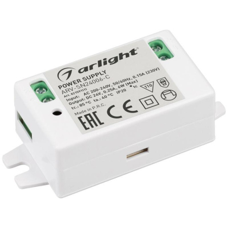 Блок питания ARV-SN24006-C 24В 0.25А 6Вт IP20 пластик  021591(1)