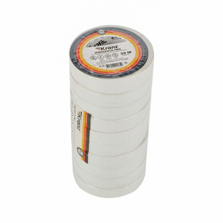 Изолента ПВХ 0.13х15мм 20м бел.  KR-09-2601