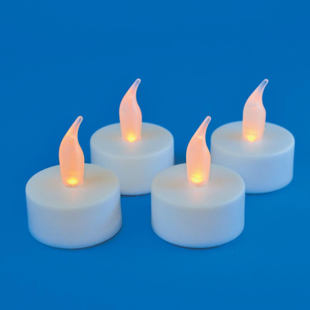 Фигура ULD-F070 WARM WHITE TEACANDLE SET4 "Свеча-таблетка" на батарейках CR2032 (в/к) 1 LED тепл. свет (уп.4шт)  UL-00008592