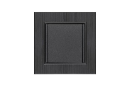 Розетка 1-м с крышкой Karea LINE STAR с заземл. дым. металлик  86050029