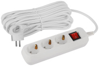 Удлинитель электрический UDL-16-3100-ES Greenline 3 розетки с заземлением с выключателем 10м ПВС 3х1кв.мм  Б0065040