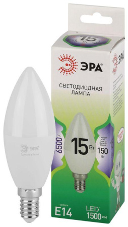 Лампа светодиодная GREEN LINE B35-15W-865-E14 GL E14 15Вт свеча свет холод.  Б0067091