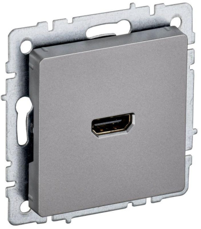 Розетка СП BRITE HDMI РHDMI-0-БрС механизм сталь  BR-H10-K46