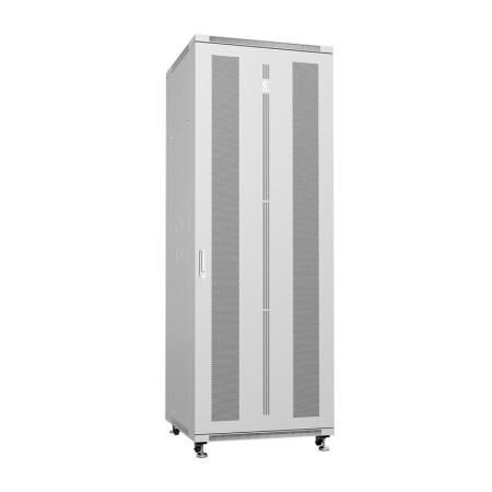 Шкаф монтажный телекоммуникационный напольный ND-05C-47U80/100 19дюйм для распред. и серверн. оборудования 47U 800х1000х2277мм передн. и задн. перфорир. двери ручка с замком сер. (RAL 7035)  7208c