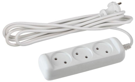 Удлинитель 3х5м без заземл. 6А IP20 UX(6)-3-5m ПВС 2х0.75  Б0038569
