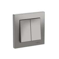 Выключатель 2-кл. AtlasDesign (сх. 5) 10AX быстрозажим. клем. в сборе сталь SE ATN000952S