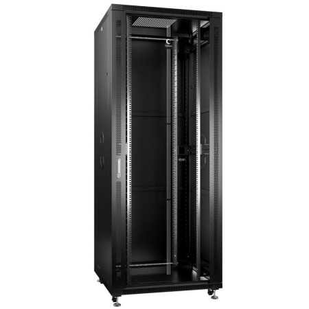 Шкаф телекоммуникационный SH-05C-42U80/100-BK 19дюйм 42U 800х1000х2055 передняя стеклян. и задняя сплошная метал. двери черн.  8545c