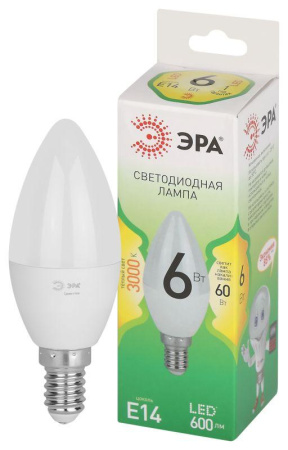 Лампа светодиодная GREEN LINE B35-6W-830-E14 GL E14 6Вт свеча свет тепл.  Б0067122
