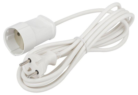Удлинитель-шнур 1х3м без заземл. 6А IP20 UX(6)-1-3m ПВС 2х0.75  Б0039819