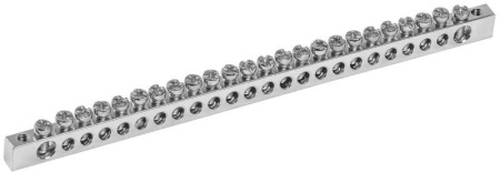 Шина PEN "земля-ноль" 6х9мм 24/2 Ni (24групп/крепеж по краям)  YNN11-24-100-N