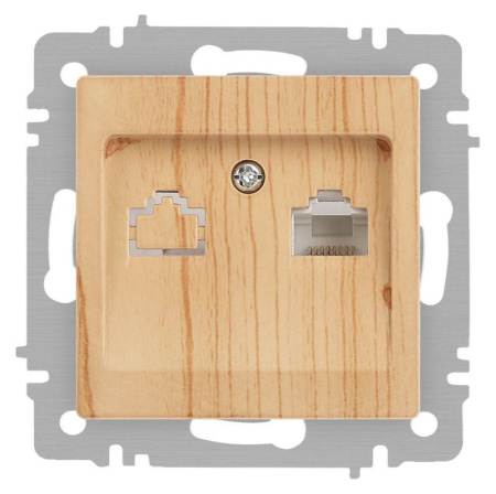 Розетка Accent 6-303-11 информационная RJ45 IP20 СУ сосна  Б0063644