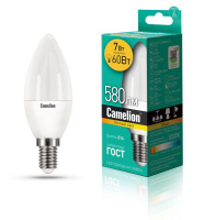 Лампа светодиодная LED7-C35/830/E14 7Вт свеча матовая 3000К тепл. бел. E14 580лм 170-265В  12073
