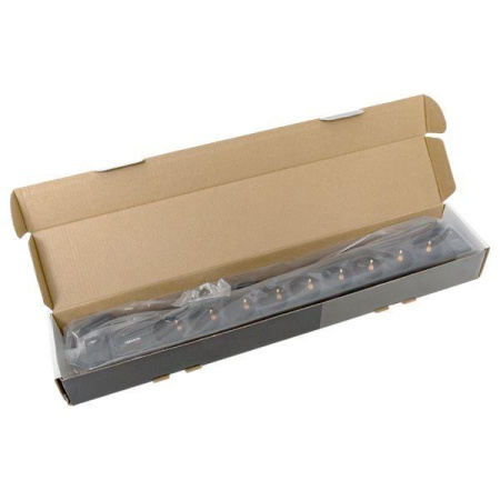 Блок PDU TERACOM PRO 19дюйм 1U 10А/250В 9 роз. Schuko шнур 2м 3х1.5кв.мм вилка C14 корпус алюм. черн.  TRP-HPD-10A-9SH-2MC14