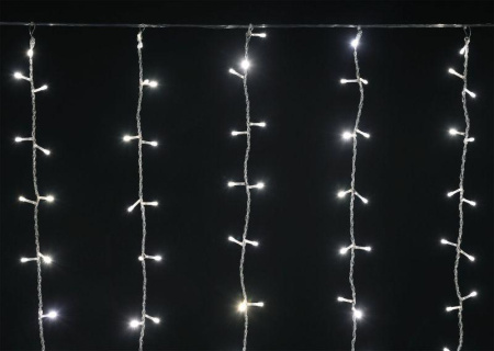 Гирлянда "Занавес" 1.5х1.5м 160LED тепл. бел. IP20 провод прозр. 230В транзит  LGDB201-1-160-L1-T-S-20