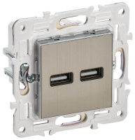 Розетка USB A+A 3.1А SKANDY SK-R15N никель  SK-U21-D31-K50