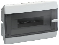 Корпус пластиковый ЩРВ-П-12 IP41 черн. прозр. дверь UNION Compact  UIC-KP12-V-12-41-K01