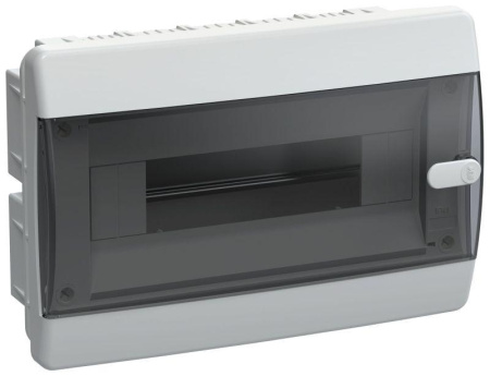 Корпус пластиковый ЩРВ-П-12 IP41 черн. прозр. дверь UNION Compact  UIC-KP12-V-12-41-K01