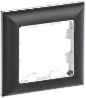 Рамка 1-м BRITE РУ-1-Бр хром/черн.  BR-M12-12-2-K23