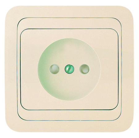 Розетка 1-м СП Mimoza 16А IP20 без заземл. защ. шторки крем./крем.  25052