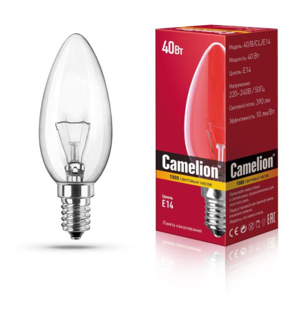 Лампа накаливания MIC B CL 40Вт E14  8968