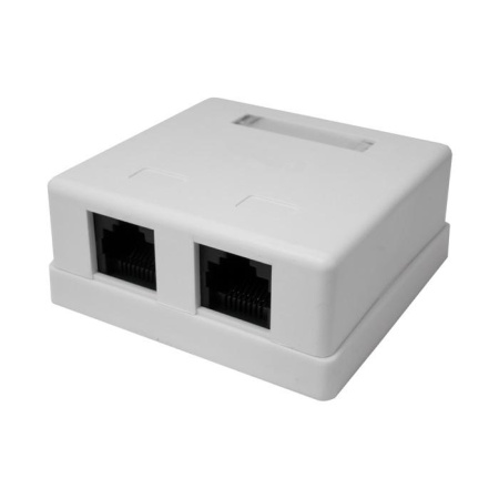 Розетка компьютерная 8P8C RJ-45 UTP кат.5E 2 порта (DIY)  10-0309-1