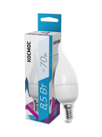 Лампа светодиодная 8.5Вт свеча на ветру 4500К бел. E14 220В  LkecLED8.5wCWE1445