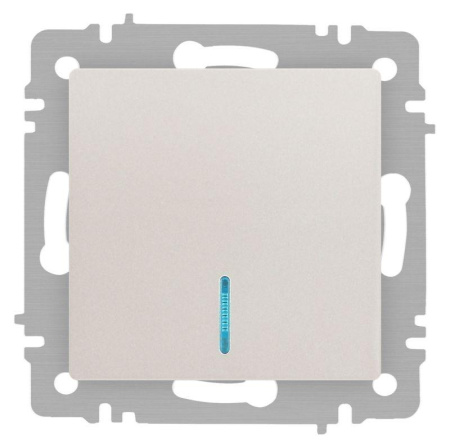 Выключатель Accent 6-102-06 с подсветкой 10А-250В IP20 СУ AL/CU перламутр.  Б0063467