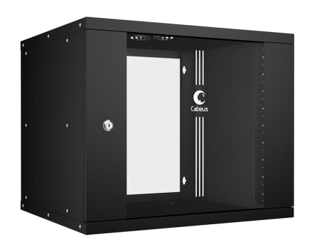 Шкаф телекоммуникационный настенный разборный LIGHT WSC-05D-9U55/45-BK 19дюйм 9U дверь стекло черн.  10176c