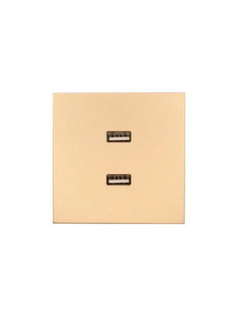 Розетка 2-мест. USB разъем СП ZIMA IP20 зол.  704-3688-192