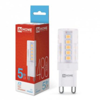 Лампа светодиодная LED-JCD 5Вт капсульная прозрачная 6500К холод. бел. G9 480лм 230В  4690612036342