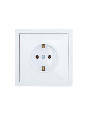 Розетка 1-мест. с/з ПБТ СП ZIMA безвинт. зажим бел.  704-0288-122BQC