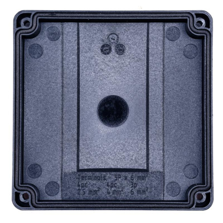 Коробка распределительная 110х110х67мм IP 65 в компл. с клеммным рядом 5х6кв.мм 41А черн.  Extherm JB-60-BL