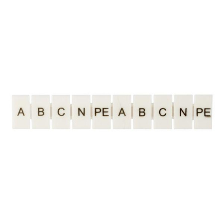 Маркеры для UT/ST/Push-in 2.5 с символами "A. B. C. N. PE" (уп.100шт)  zb-st-2.5-A-PE