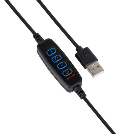 Светильник светодиодный настольный Ring 15Вт 3000-6500К 800лм 5В с USB-разъемом кольцевой черн.  RL003